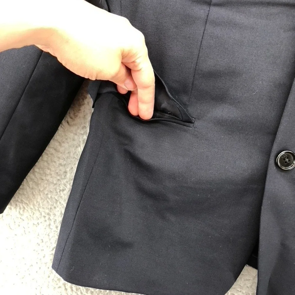 Dior Suit Mens 44R Navy Blue Virgin Wool Mohair 2-Piece Made in Italy Business